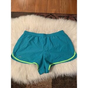 under armour heat gear loose athletic womens short medium semi transparent green